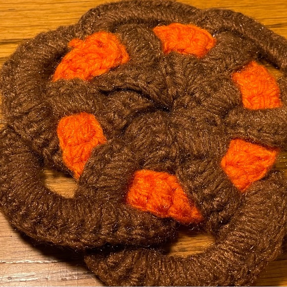 6 VNTG Potholders Excellent Clean Condition Hand Crafted Knit Crochet Blue Pink - Picture 5 of 17